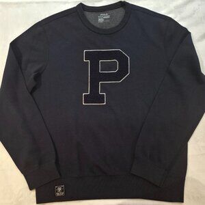 Polo Ralph Lauren Performance Chenille P Logo Double Knit Sweatshirt Size Medium
